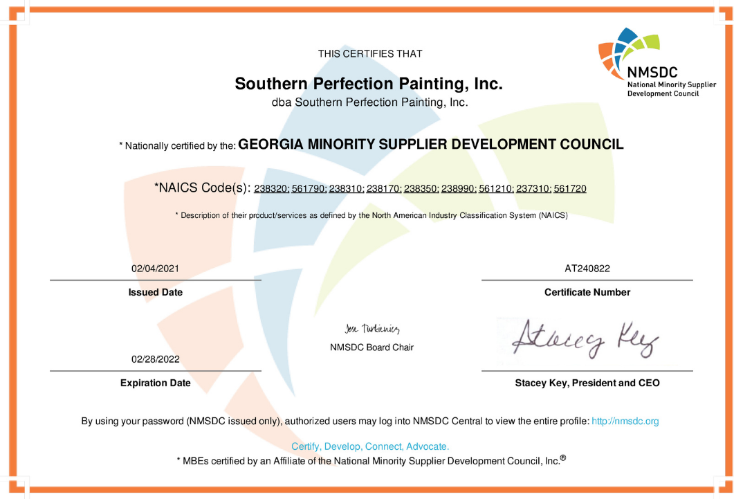 SPPI Awarded The Georgia Minority Supplier Development Council Certification