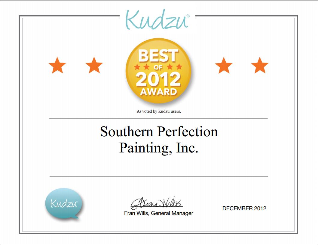 Top Painting Contractor Southern Perfection Painting Inc. Wins Best of 2012